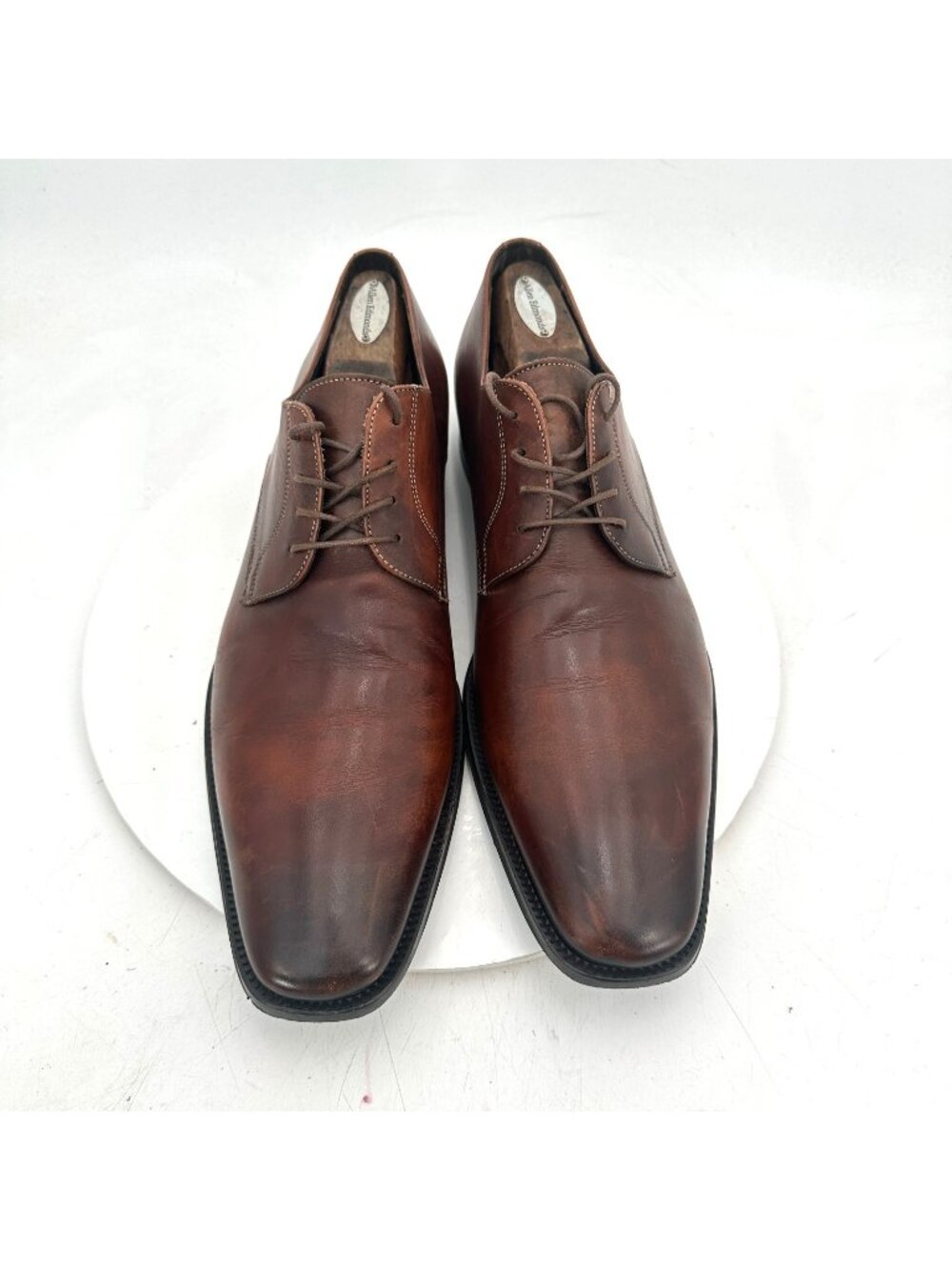 To Boot New York Men Size 13 Brown Leather Plain Toe Lace Up Derby Dress Shoes